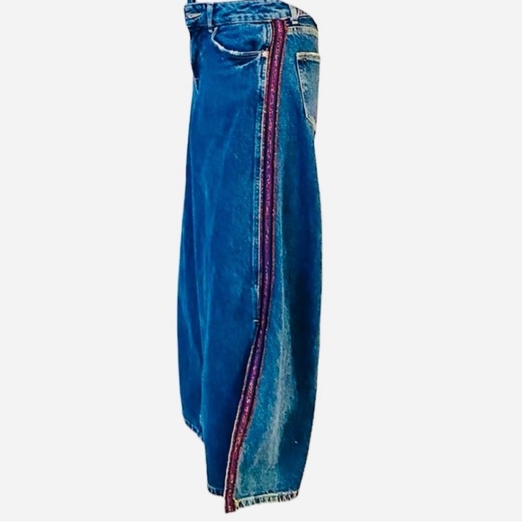 ZARA WIDE LEG DENIM PANTS Size 28 - Picture 5 of 6